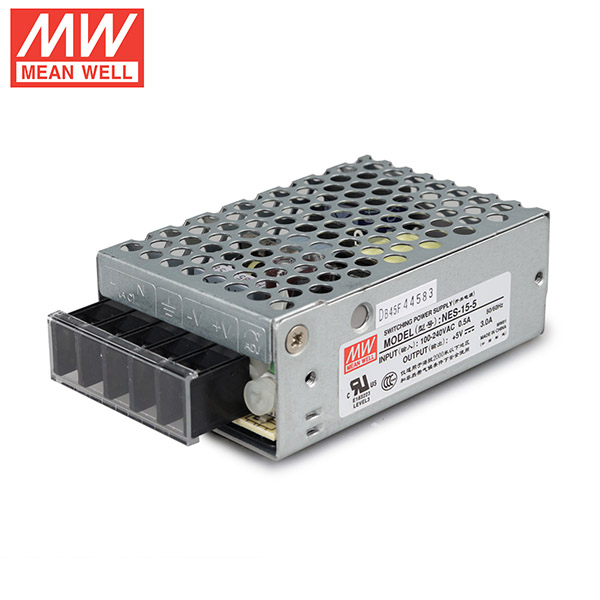 Mean Well NES-15-5 DC5V 15Watt 3A UL Certification AC110-240 Volt Switching Power Supply For LED Strip Lights Lighting Mean Well NES-15-5 DC5V 15Watt 3A UL Certification AC110-240 Volt Switching Power Supply For LED Strip Lights Lighting